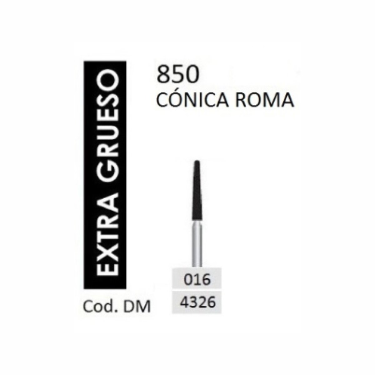 Piedra DIAMANTE MDT FG 850/016 GRANO EXTRA G -CONICA ROMA
