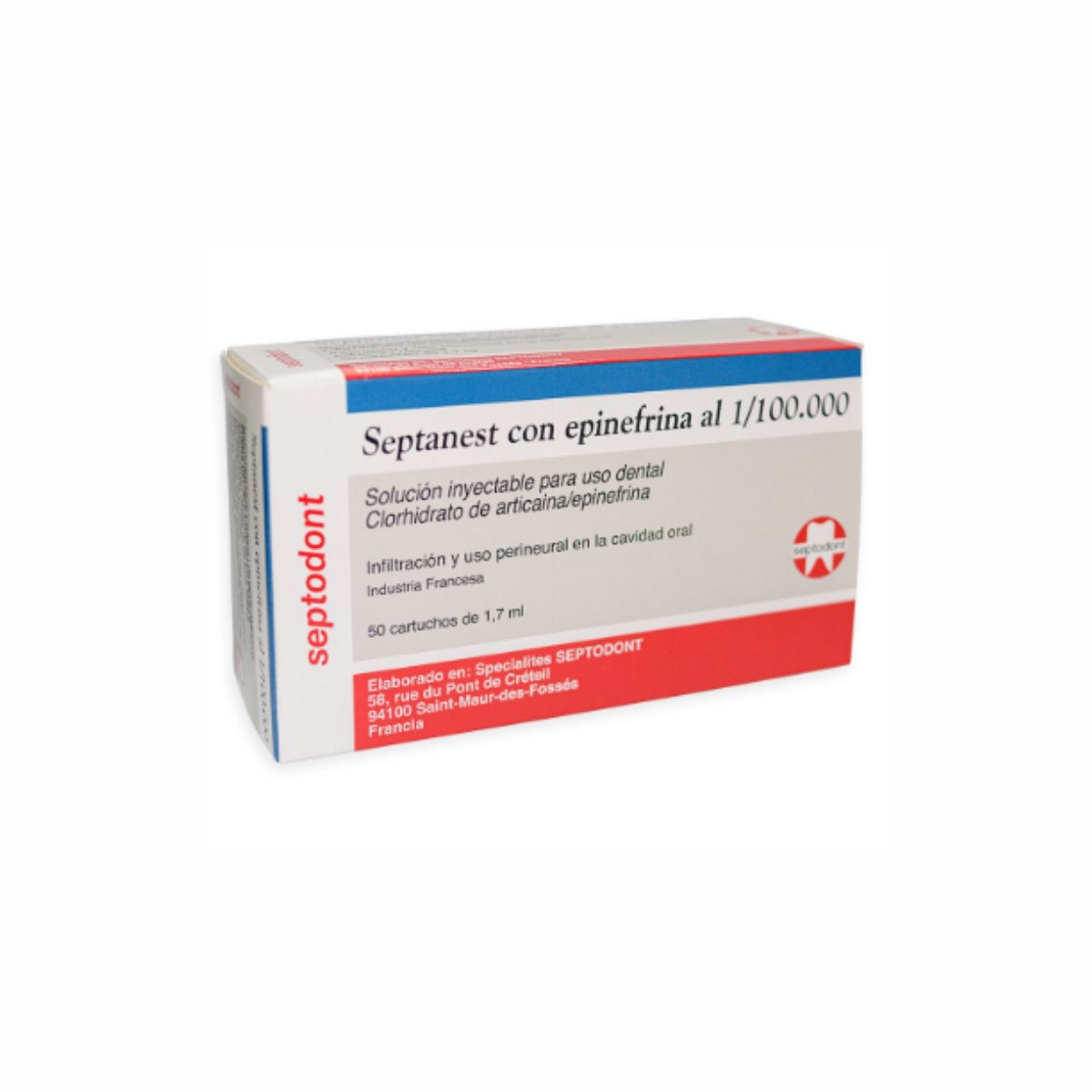 Anestesia Septanest con epinefrinada