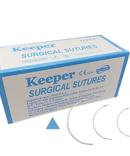 Sutura enhebradas con seda 4.0 17 mm. Keeper Esterilizadas Caja x 12 u.