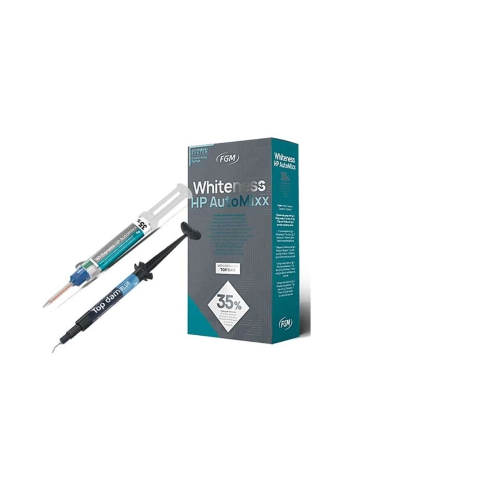 Kit Blanqueamiento al 35% Whiteness HP AutoMixx FGM con barrera gingival y neutralizador - Uso inmediato