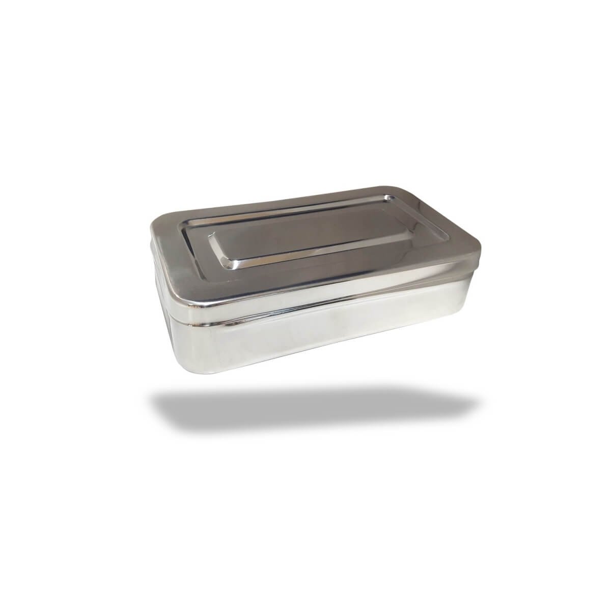 CAJA Acero Inoxidable Metalica Inox 22x12x5 lisa mediana