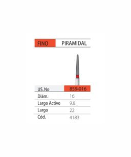 Piedra DIAM FG 859/016F Easydent 166/016F 10mm piramidal anillo rojo Fino 3195F