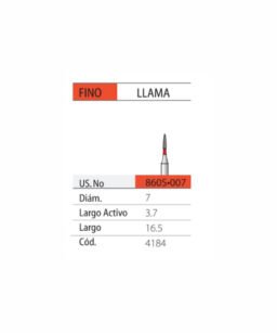 Piedra DIAM FG 860S/007F Easydent 247/007F 3.7mm llama conica anillo rojo Fino