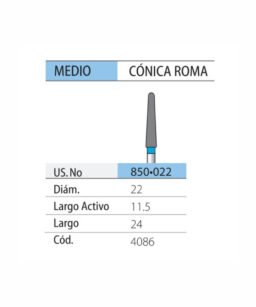 DIAM FG 850L/022m Easydent 200/022m 2.2x11.5mm conica roma anillo azul