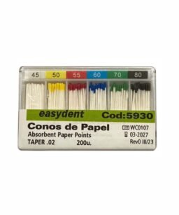 Conos PAPEL 45/80 Taper02 caja x200 Easydent 14-30002