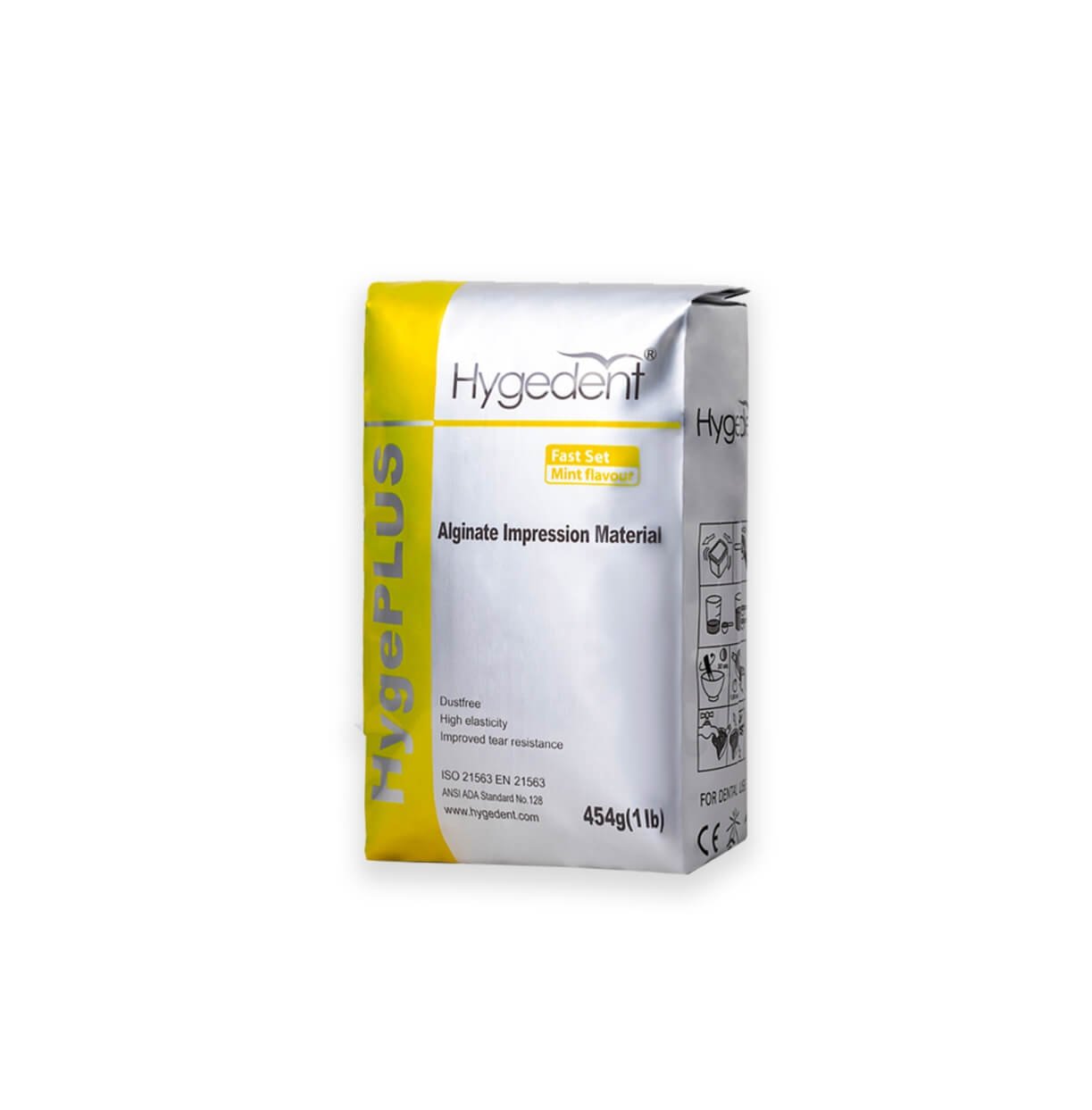 Alginato ortodóntico Hygeplus x454g. Hygedent