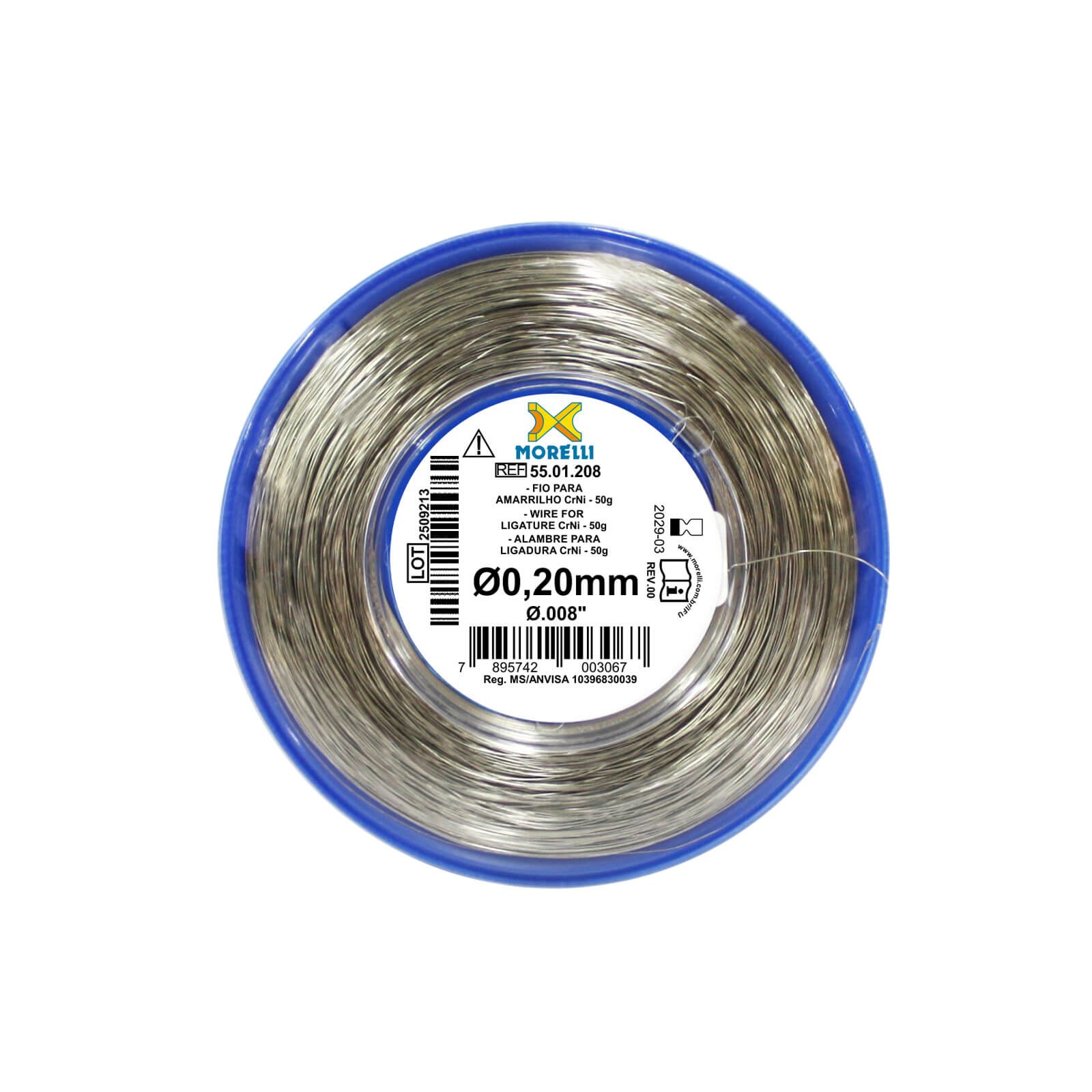 Alambre para Ligadura CrNi Redondo Ø0,20mm (.008″)