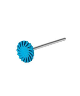 Goma diamantada Twist Grueso para pulido 40TW117 (Celeste), Ø17mm, montada PM. SYNDENT